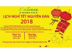 THÔNG BÁO NGHỈ TẾT NGUYÊN ĐÁN MẬU TUẤT 2018