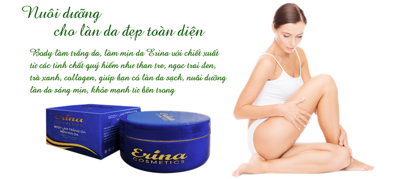 Body làm trắng da, làm mịn da Erina với chiết xuất từ các tinh chất quý hiếm